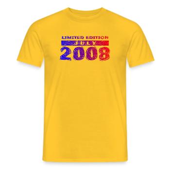 18e anniversaire Édition Limitée 07/2008 - T-shirt homme - jaune - Devant - AI Model Male 178 dark (178cm)