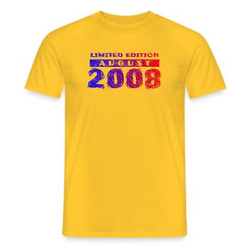 18e anniversaire Édition Limitée 08/2008 - T-shirt homme - jaune - Devant - AI Model Male 178 dark (178cm)
