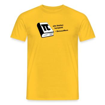 Pi komplett - Männer T-Shirt - Gelb - Vorne - AI Model Male 178 dark (178cm)