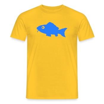 Blauer Fisch Silhouette - Männer T-Shirt - Gelb - Vorne - AI Model Male 178 dark (178cm)