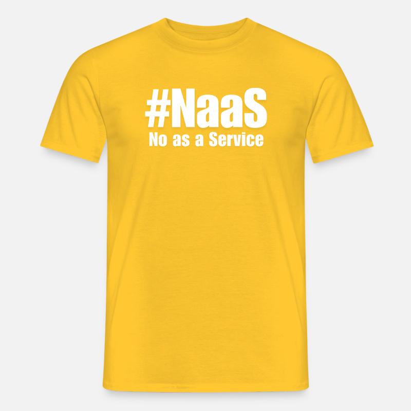 NAAS No As A Service Humor Sarcasm Funny Tech - T-shirt herr - gul
