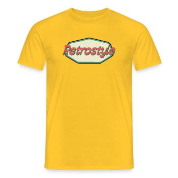 Stile retrò - T-shirt uomo - giallo - Fronte - AI Model Male 178 dark (178cm)