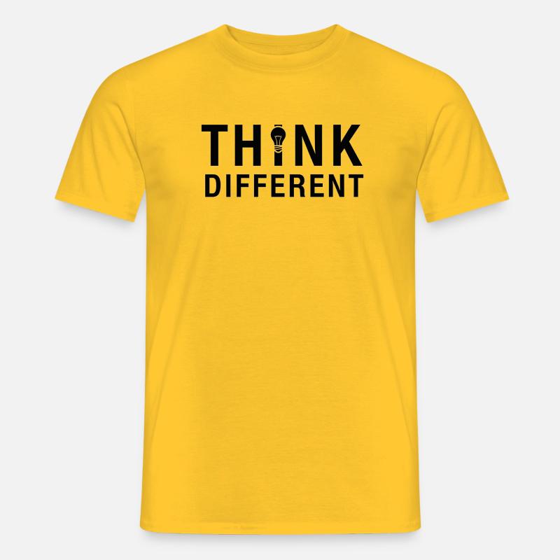Kreatives Denken Sie anders Glühbirnendesign - Männer T-Shirt - Gelb