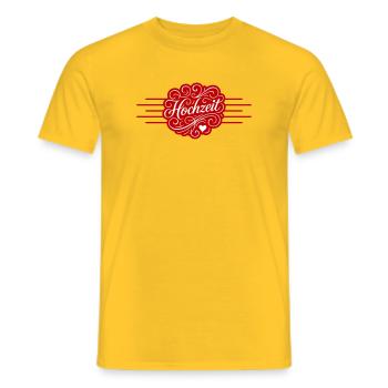 Coeur de mariage - T-shirt homme - jaune - Devant - AI Model Male 178 dark (178cm)