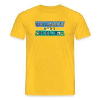 First-class schoolchild 2026 - Men's T-Shirt - yellow - Front - AI Model Male 178 dark (178cm)