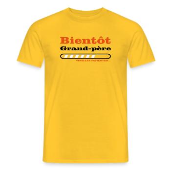 bientôt grand père  - T-shirt homme - jaune - Devant - AI Model Male 178 dark (178cm)