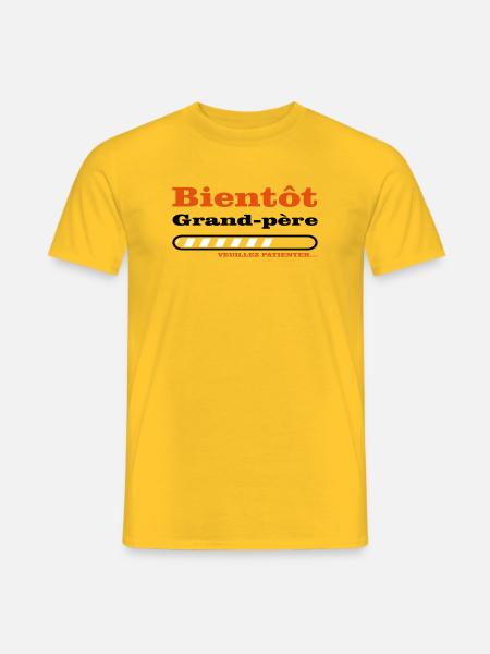 bientôt grand père  - T-shirt homme - jaune