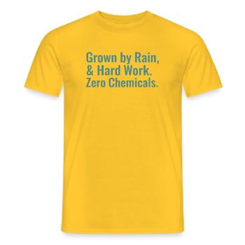 Sustainable Horticulture Sayings Regenerative Agriculture - Men's T-Shirt - yellow - Front - AI Model Male 178 dark (178cm)