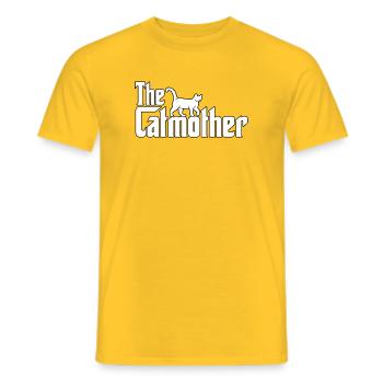 Catmother Katzensilhouette Katzen Mama Cat Mom - Männer T-Shirt - Gelb - Vorne - AI Model Male 178 dark (178cm)