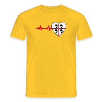 4 Mori Maskierte Puls - Männer T-Shirt - Gelb - Vorne - AI Model Male 178 dark (178cm)