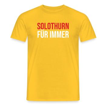 Solothurn Unzerstörbar Für Immer Design - Men's T-Shirt - yellow - Front - AI Model Male 178 dark (178cm)