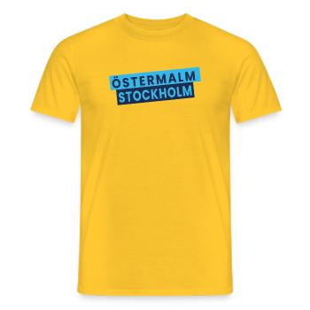 Östermalm Stockholm gestapelt - Männer T-Shirt - Gelb - Vorne - AI Model Male 178 dark (178cm)