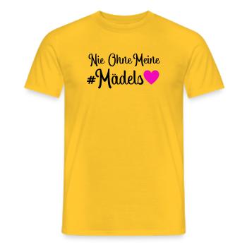 Never without my girls - Men's T-Shirt - yellow - Front - AI Model Male 178 dark (178cm)