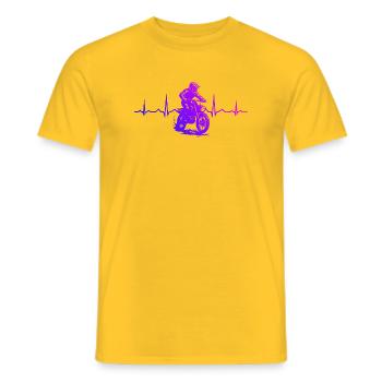 Motif emblématique du motocross - T-shirt homme - jaune - Devant - AI Model Male 178 dark (178cm)