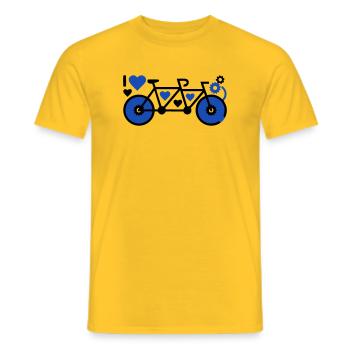 Partenaires Tandem Bicycle Hearts - T-shirt homme - jaune - Devant - AI Model Male 178 dark (178cm)