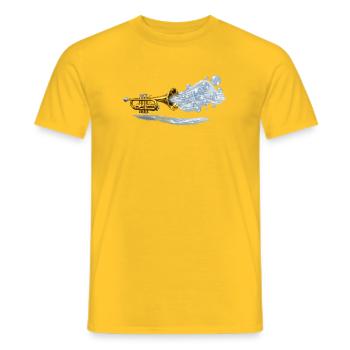 Éclatement en laiton aqua - T-shirt homme - jaune - Devant - AI Model Male 178 dark (178cm)