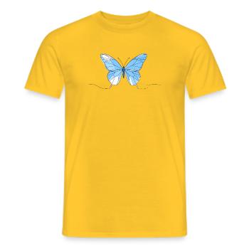 Blue Geometric Butterfly - Men's T-Shirt - yellow - Front - AI Model Male 178 dark (178cm)