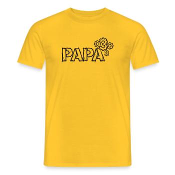 Dad 3 Gears Mechanic Dad of Three - Men's T-Shirt - yellow - Front - AI Model Male 178 dark (178cm)
