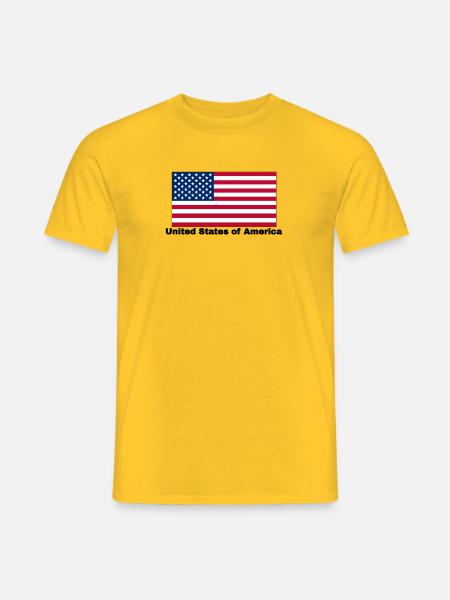 USA Fahne - Männer T-Shirt - Gelb