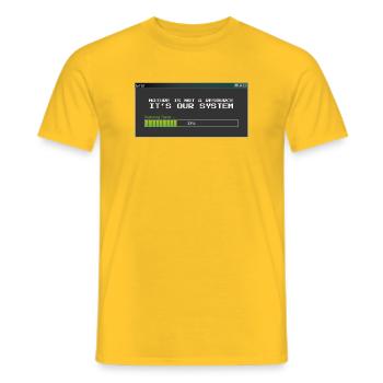 Nature Is Our System - Eco Pixel Art - Männer T-Shirt - Gelb - Vorne - AI Model Male 178 dark (178cm)