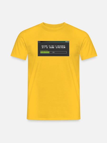 Nature Is Our System - Eco Pixel Art - Männer T-Shirt - Gelb
