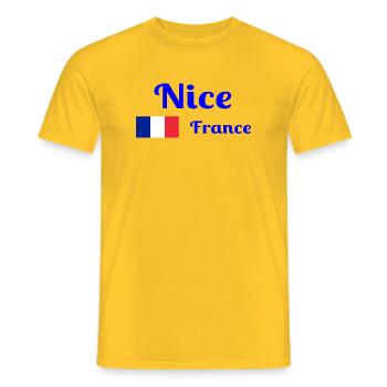 Nice France- Stylish prints - Men's T-Shirt - yellow - Front - AI Model Male 178 dark (178cm)