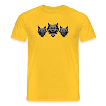 Meute d’équipe de loups - T-shirt homme - jaune - Devant - AI Model Male 178 dark (178cm)