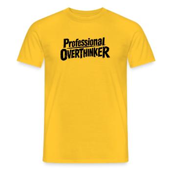 Attendez, laissez-moi trop réfléchir à cela - T-shirt homme - jaune - Devant - AI Model Male 178 dark (178cm)