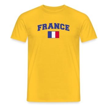 France Flag Flag - Men's T-Shirt - yellow - Front - AI Model Male 178 dark (178cm)