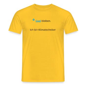 Cool_bleiben-_Ich_bin_Klimatechniker_- - Männer T-Shirt - Gelb - Vorne - AI Model Male 178 dark (178cm)