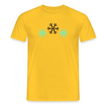 Schneeflocken - Männer T-Shirt - Gelb - Vorne - AI Model Male 178 dark (178cm)