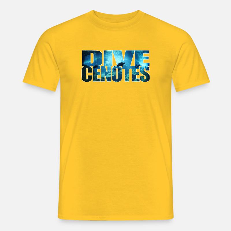 Dive Cenotes - Diving in Cenotes - Men’s T-shirt - yellow