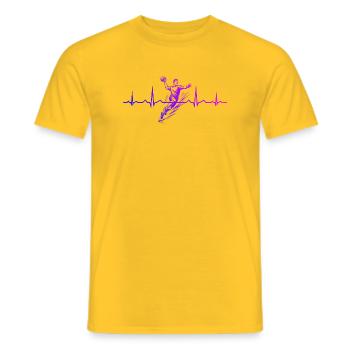 Message clair de handball pour hommes - T-shirt homme - jaune - Devant - AI Model Male 178 dark (178cm)
