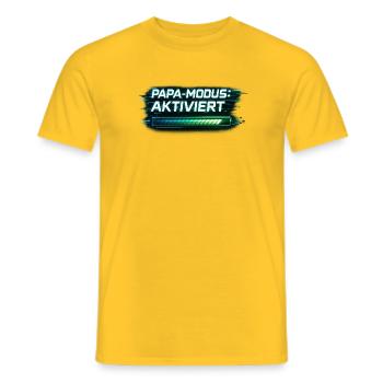 Mode Papa activé – Cadeau pour Papa - T-shirt homme - jaune - Devant - AI Model Male 178 dark (178cm)