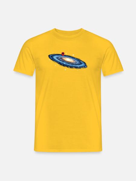 Milky Way Location Pin Space Galaxy - Men's T-Shirt - yellow
