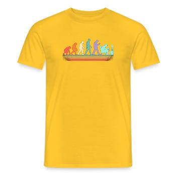 Evolution der Arbeit: Von Steinzeit zum Computer - Männer T-Shirt - Gelb - Vorne - AI Model Male 178 dark (178cm)