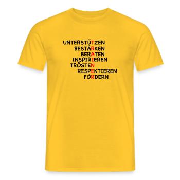 Trainer - Support und Förderung - Männer T-Shirt - Gelb - Vorne - AI Model Male 178 dark (178cm)