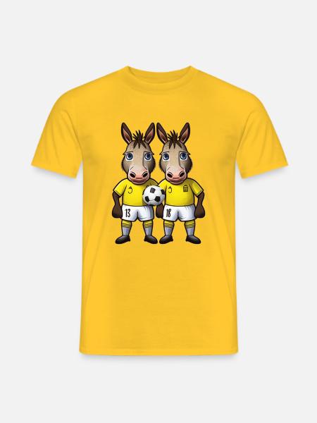 Donkeys Play Football Donkey Donkey Ia Ball Sport - Men's T-Shirt - yellow