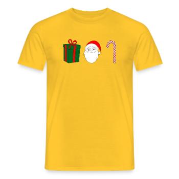 Weihnachtsfreude GeschenkSanta Zuckerstange - Männer T-Shirt - Gelb - Vorne - AI Model Male 178 dark (178cm)