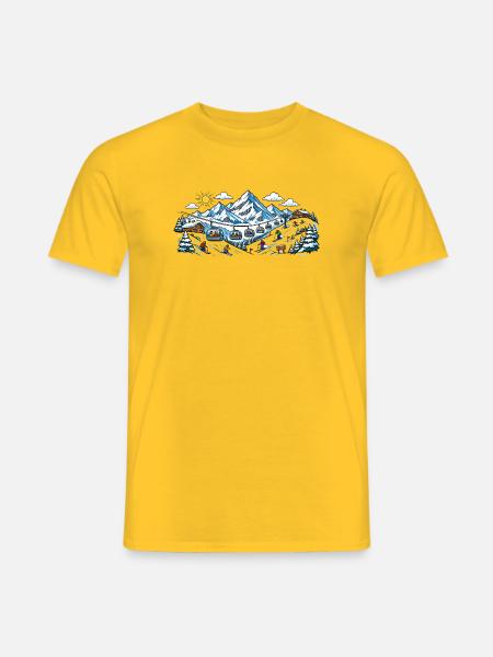 Gondelbahn Wintersport Ski Resort - Männer T-Shirt - Gelb