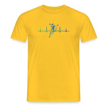 Handball Vibes für Handball fuer Frauen - Männer T-Shirt - Gelb - Vorne - AI Model Male 178 dark (178cm)