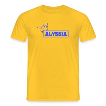 Geschenk für Alyssia - Männer T-Shirt - Gelb - Vorne - AI Model Male 178 dark (178cm)