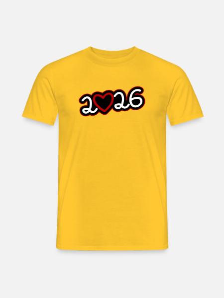 2026 Heart - Men's T-Shirt - yellow