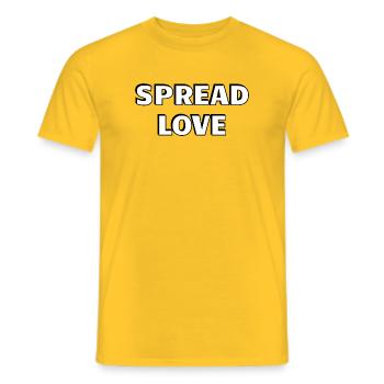 Spread Love Fett Schwarz Weiß Typografie - Männer T-Shirt - Gelb - Vorne - AI Model Male 178 dark (178cm)