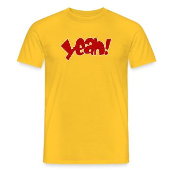Yeah Cartoon Pop Design - Männer T-Shirt - Gelb - Vorne - AI Model Male 178 dark (178cm)