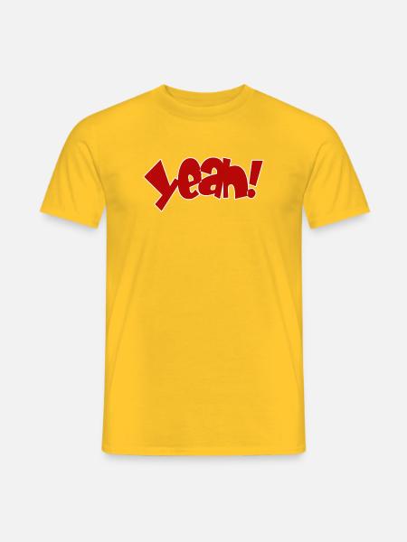 Yeah Cartoon Pop Design - Männer T-Shirt - Gelb