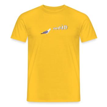 Norddeutsch Möwe Moin Design - Männer T-Shirt - Gelb - Vorne - AI Model Male 178 dark (178cm)
