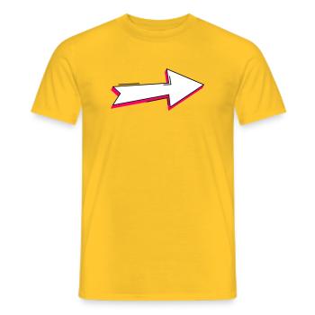 Abstrakte Neon Pfeil Illustration - Männer T-Shirt - Gelb - Vorne - AI Model Male 178 dark (178cm)