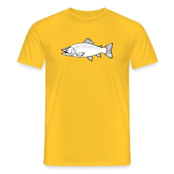 Fish Trout Angler T-shirt Gift Angler - Men's T-Shirt - yellow - Front - AI Model Male 178 dark (178cm)