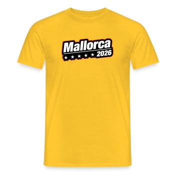 Mallorca 2026 - Men's T-Shirt - yellow - Front - AI Model Male 178 dark (178cm)